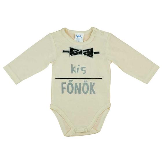 Kis főnök feliratos hosszú ujjú baba body