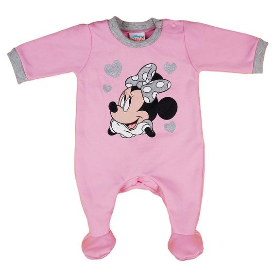 Disney Minnie szívecskés belül bolyhos hosszú ujjú rugdalózó