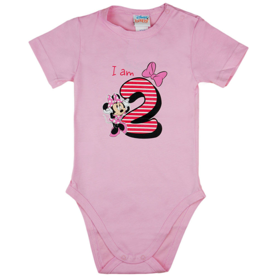 Disney Minnie szülinapos rövid ujjú baba body 2 éves rózsaszín
