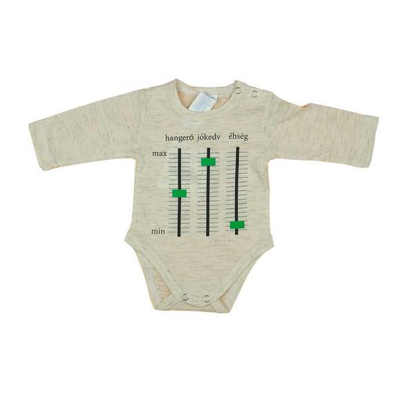 Feliratos hosszú ujjú baba body