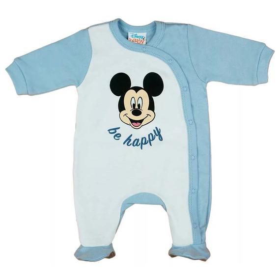 ABR Hosszú ujjú pamut rugi - Kék - Mickey egér (68)