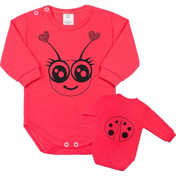 Csecsemő body hossú ujj New Baby Állat katicabogár rózsaszín