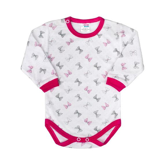Baba hosszú ujjú body New Baby Masni málnaszínű