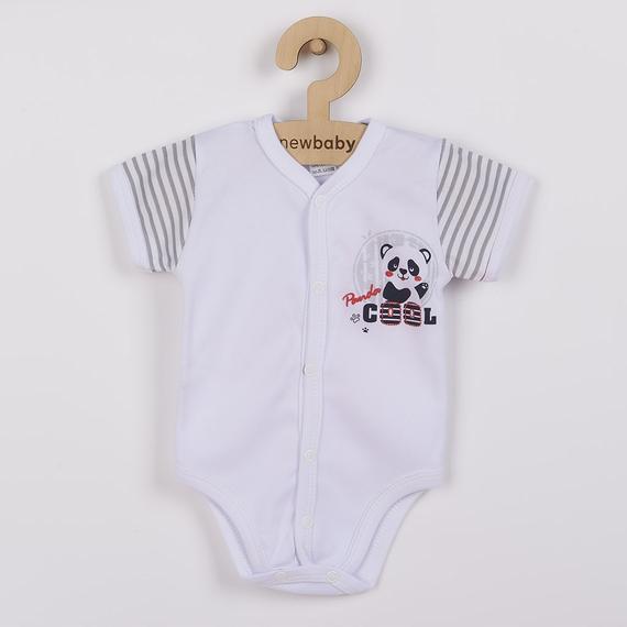 Baba teljes hosszában patentos rövid ujjú body New Baby Panda