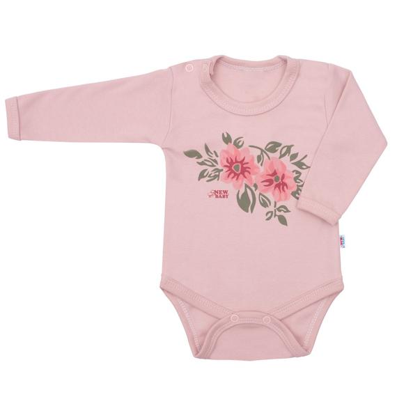 Baba hosszú ujjú body New Baby Flowers rózsaszín