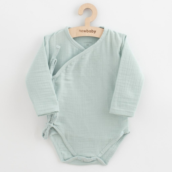 Csecsemő muszlin patentos body New Baby Soft dress menta