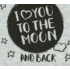"I love you to the moon and back" feliratos rövid ujjú baba body szürke