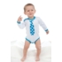 Body nyomtatott mintával New Baby türkiz nyakkendővel